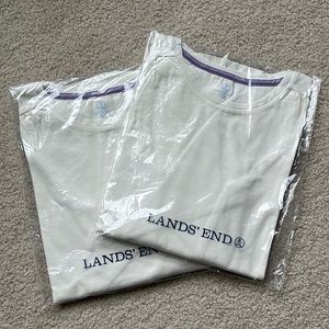 Set of 2 Lands’ End Kids long sleeve tees - ivory